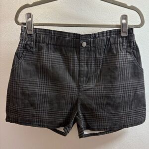 Love, Fire Black Hi-Rise Paperbag Waist Houndstooth Shorts XL